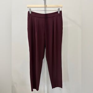 Aritzia Babaton Crepette Pant Trousers Crop Burgundy Conan Size 4